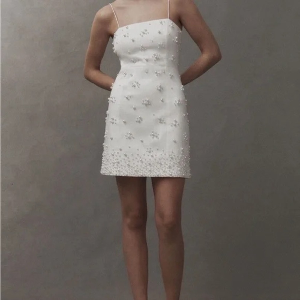 NWT BHLDN by Anthropologie Straight Neck Mini Pearl Dress